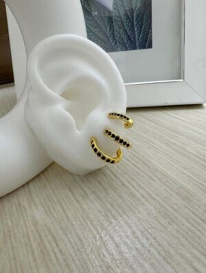 Set Aretes Espejo Negro