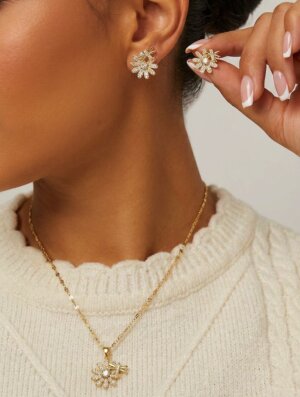 Set Mujer Flor Brillante