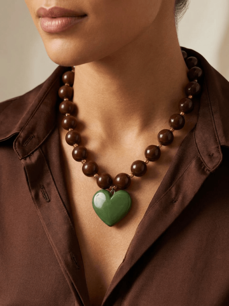 Collar Mujer Beige Oliva