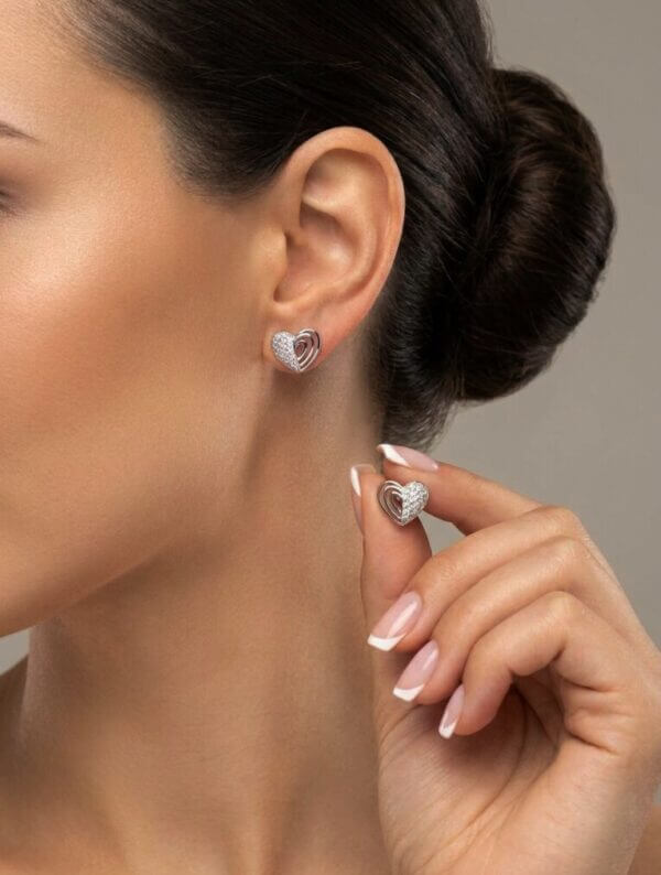 Aretes Mujer Corazon Romantico